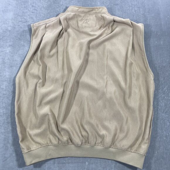 Zero Restriction‎ Golf Outerwear Men's Camel Vest Micro-suede Size XL 1/4 Snap - Picture 7 of 8